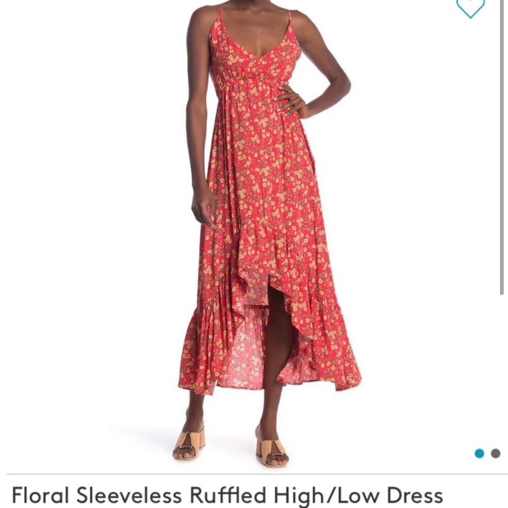 Velvet torch floral sleeveless High/low dress M
